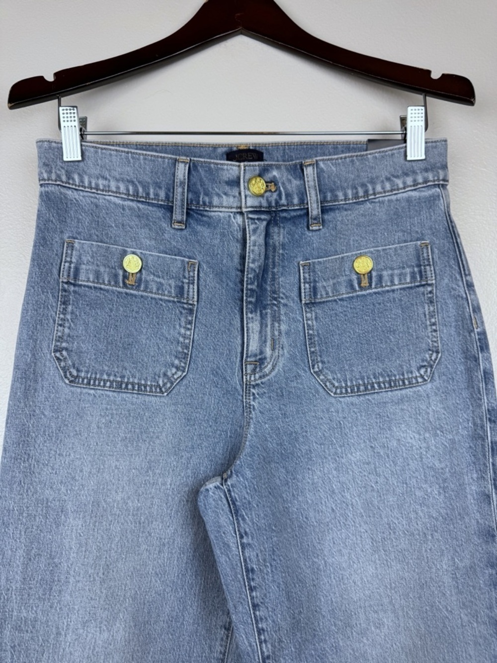 J. Crew Slim Wide Leg Sailor Jeans All Day Stretch Size 27 NWT - Picture 4 of 9